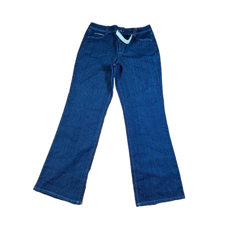 HANNAH Women Sz 14 Jeans Dark Wash Stretch Bootcut Jeans With Back Pockets